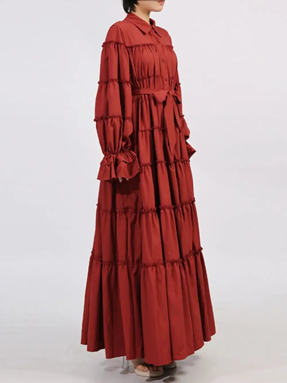 Tie Waist Tiered Maxi Dress