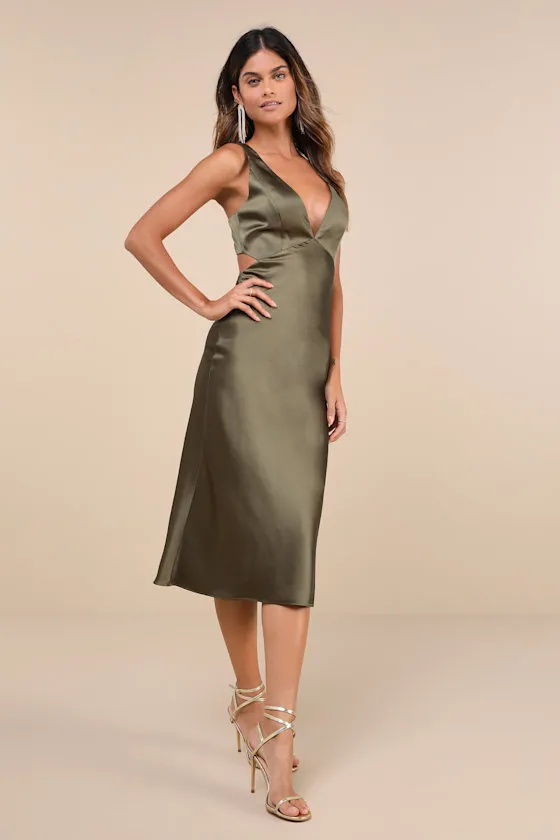 Unmatched Elegance Fuchsia Satin Sleeveless Midi Dress