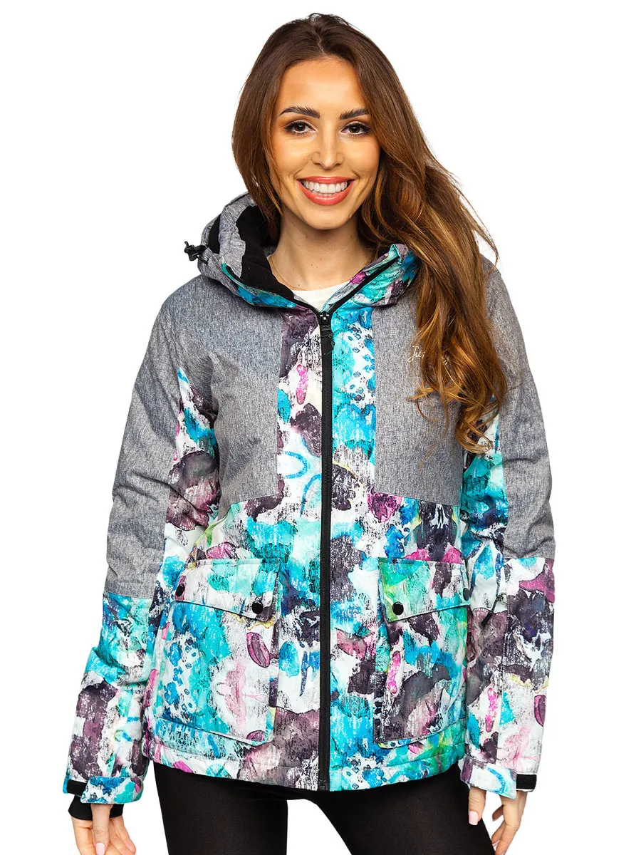 women's gray winter jacket with hood