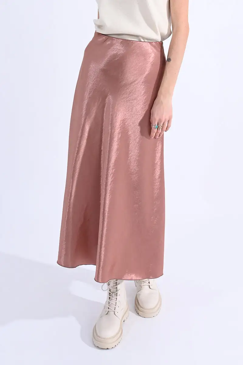 Satin Slip Midi Skirt
