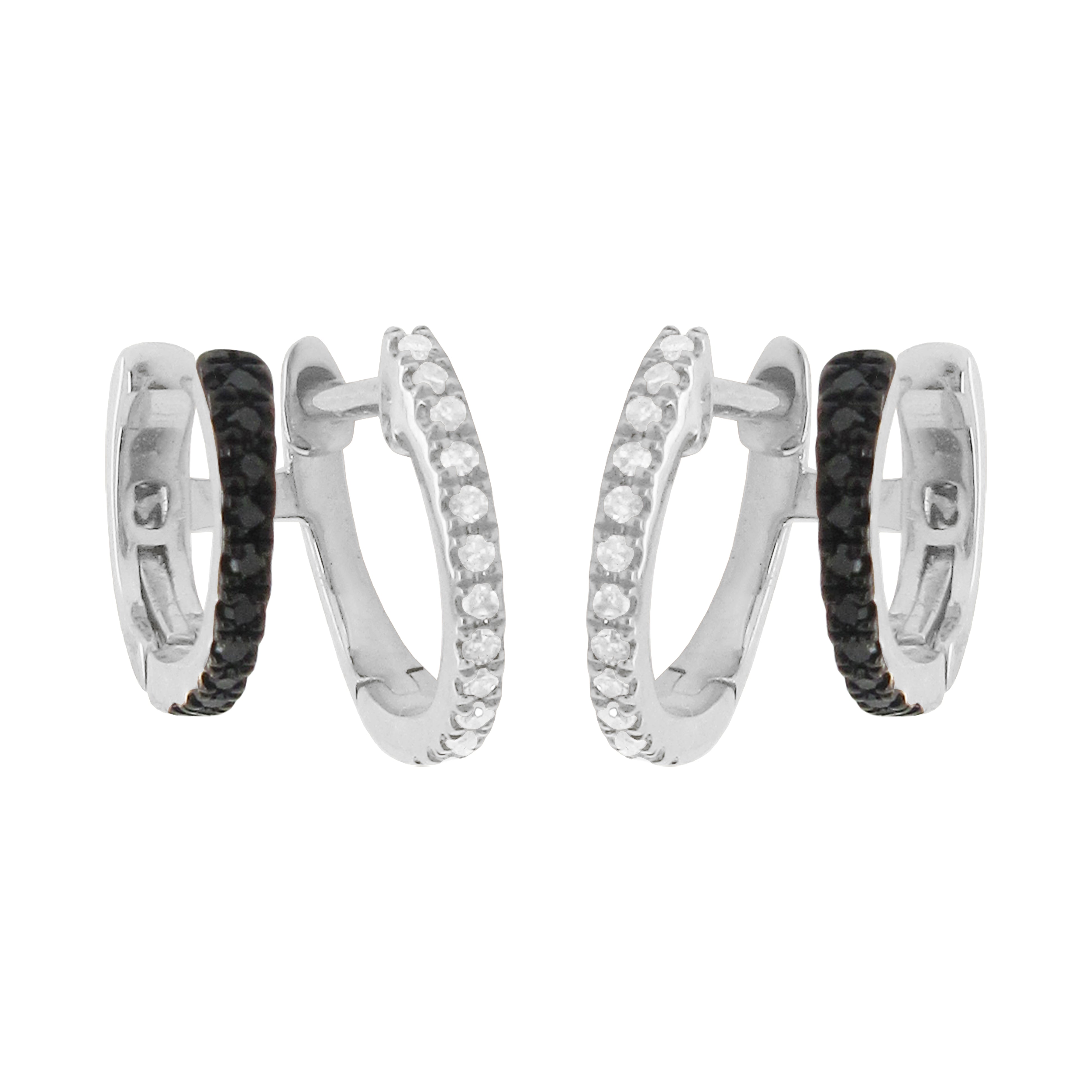 Refined Statement Gem Detail Huggie Earrings