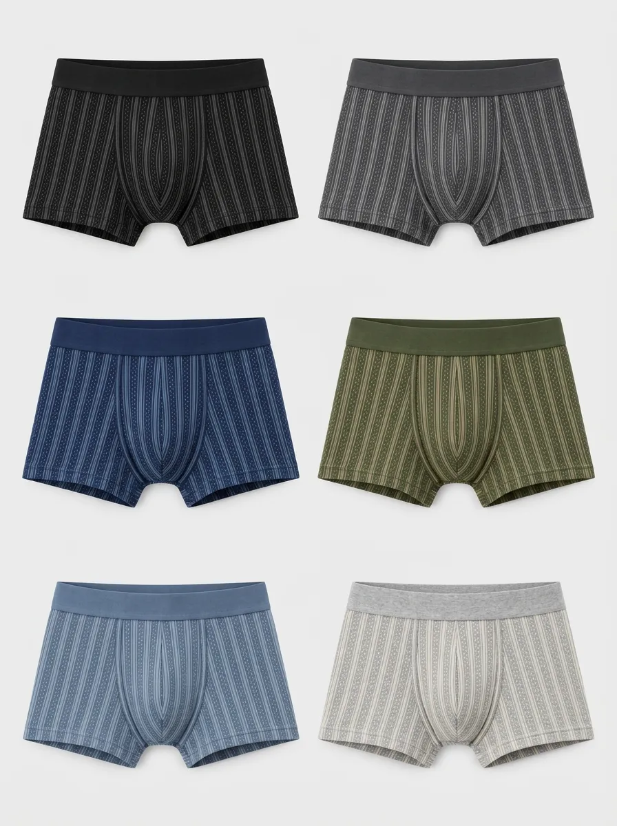 Men's Stripe Boxer Briefs 6-Pack