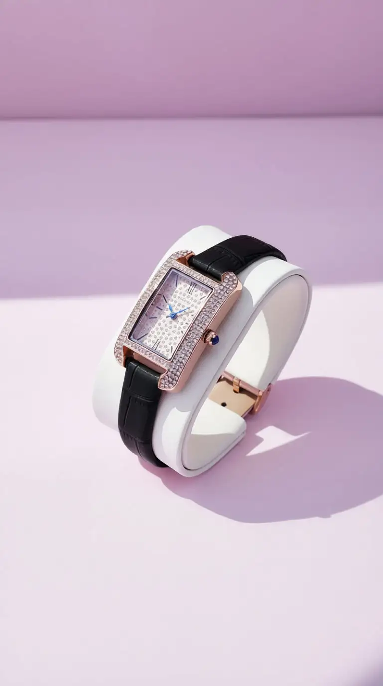 Rectangular Crystal Bezel Stacking Fashion Watch