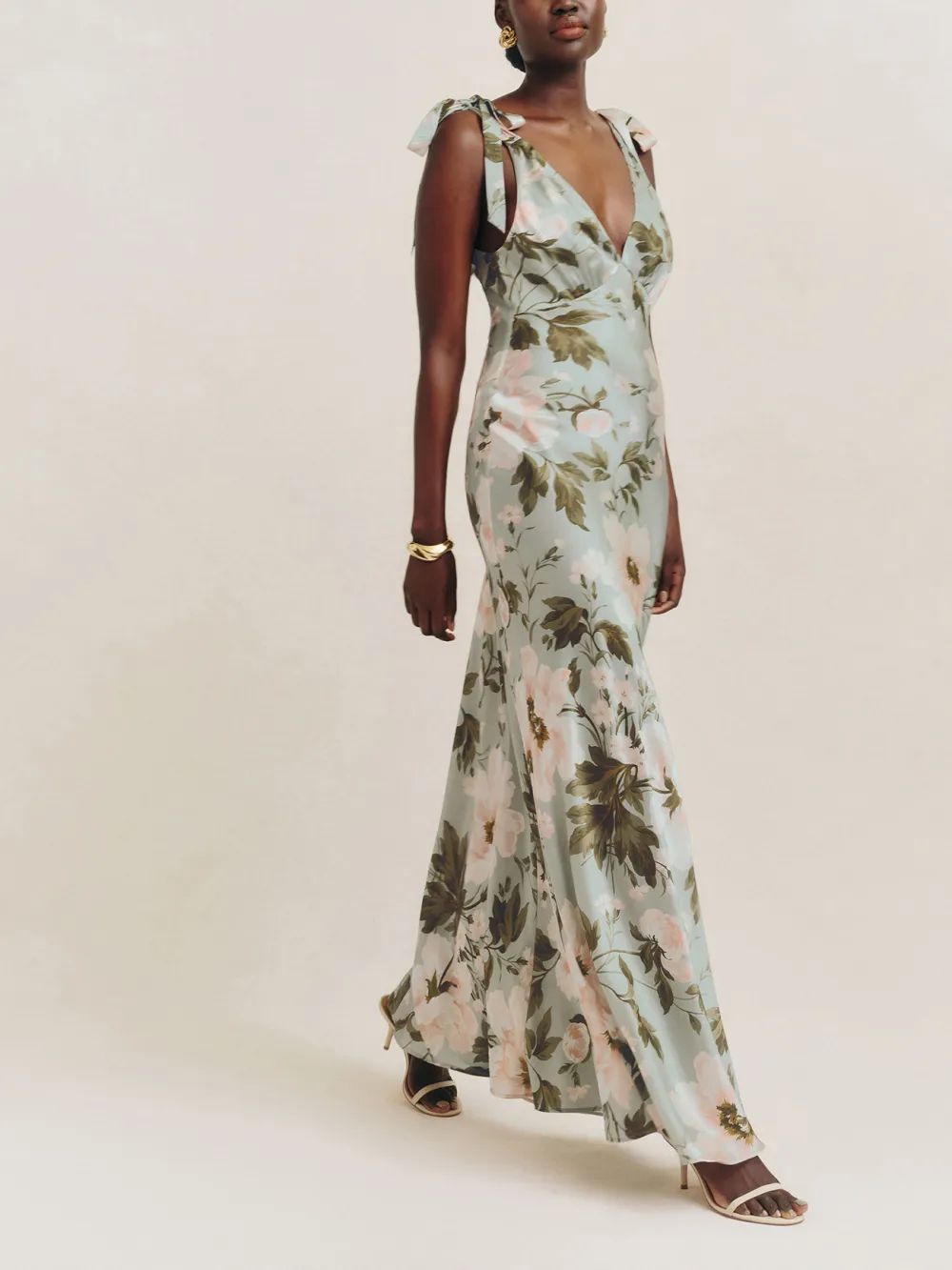 Elegant Style Satin Maxi Dress