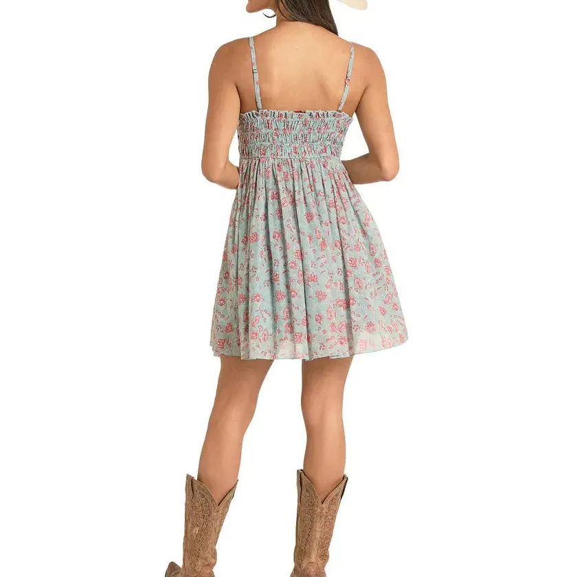 Floral Print Smocked Mini Dress
