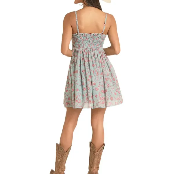 Floral Print Smocked Mini Dress