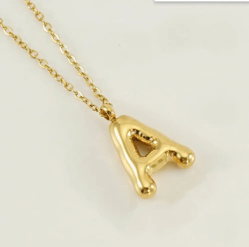 Bubble Balloon Initials Pendant Necklace