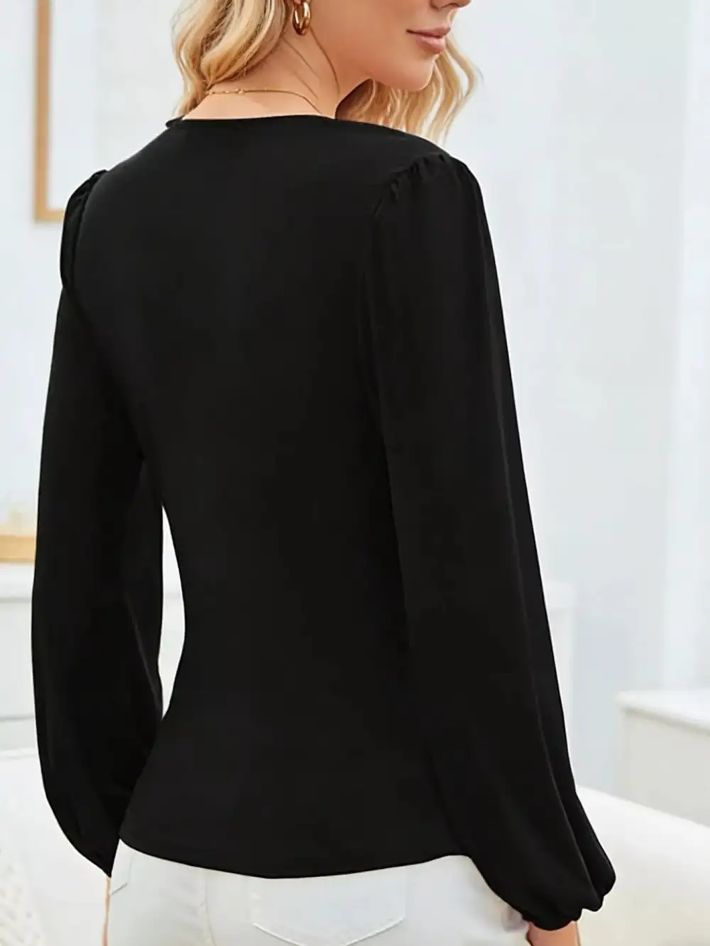 Long Sleeve Ruched Blouse