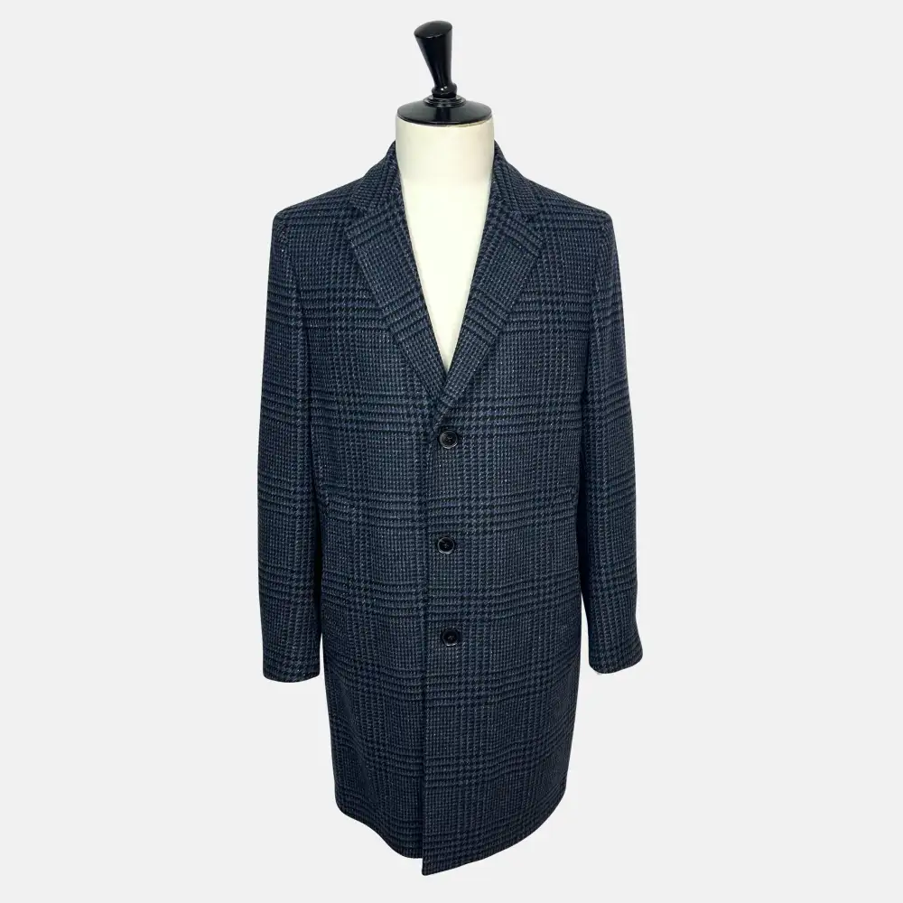 Checkered Cashmere Wool Coat