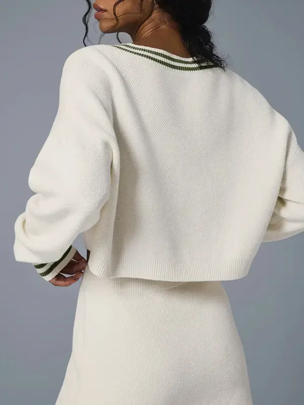 Women’s 2-Piece Knit Sweater & Mini Skirt Set – Casual Fall Lounge & Travel Outfit