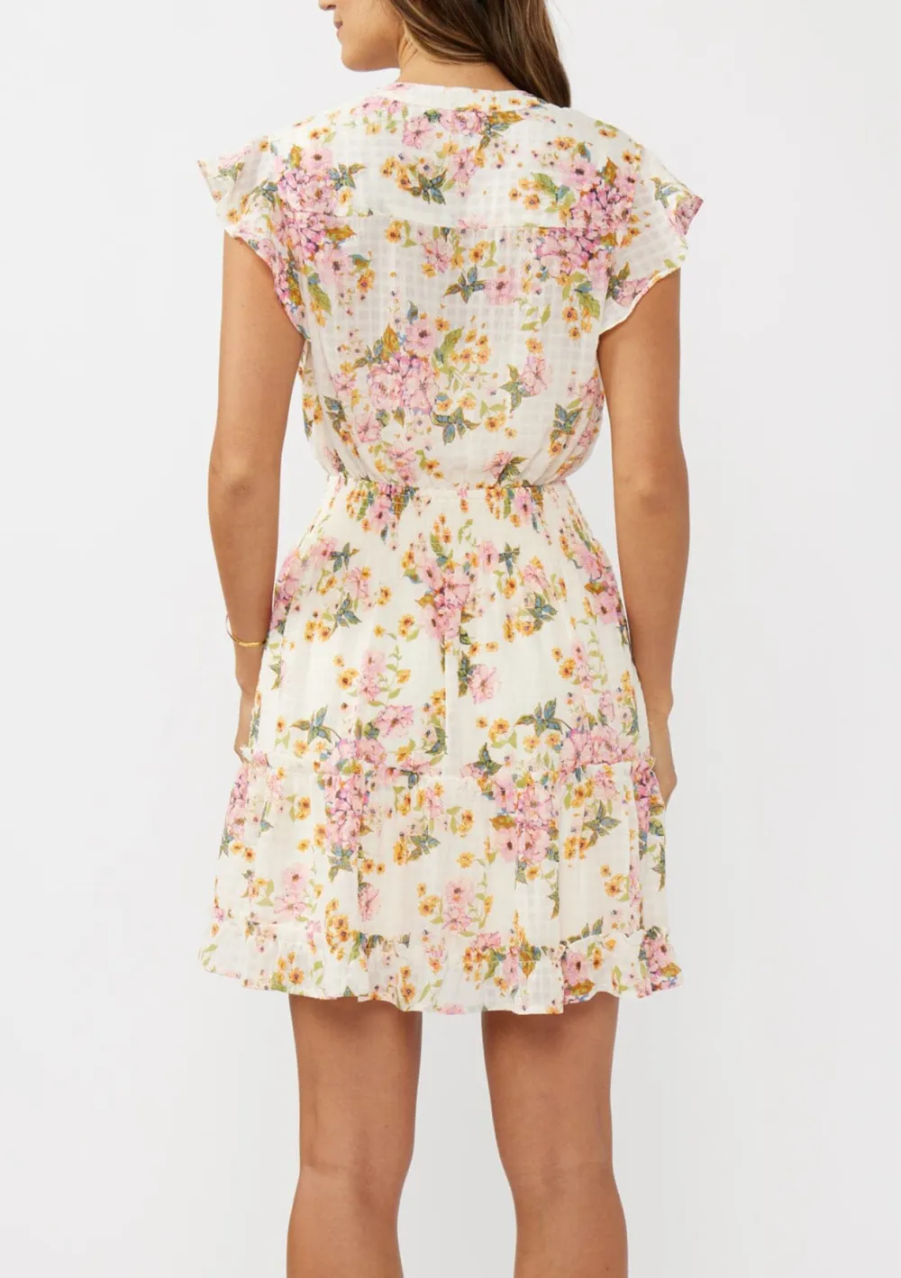 Half Button Floral Dress