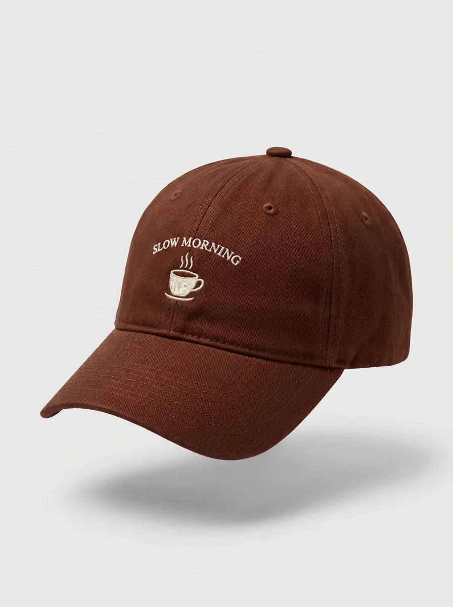 Structured Coffee-Lover Slow-Morning Embroidered Unisex Baseball Cap