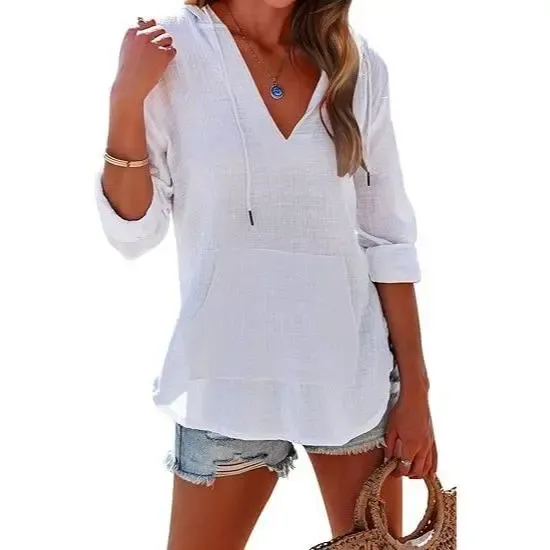Women's Hooded Beach Cover Up Top