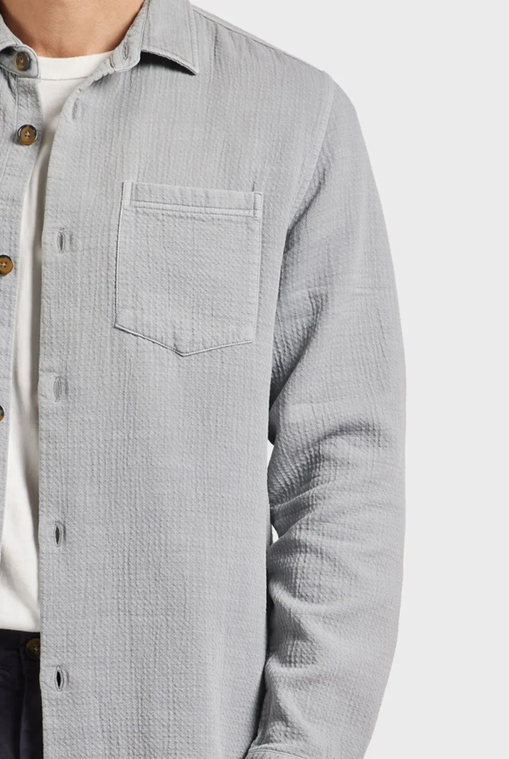 Textured Single Chest Pocket Shirt