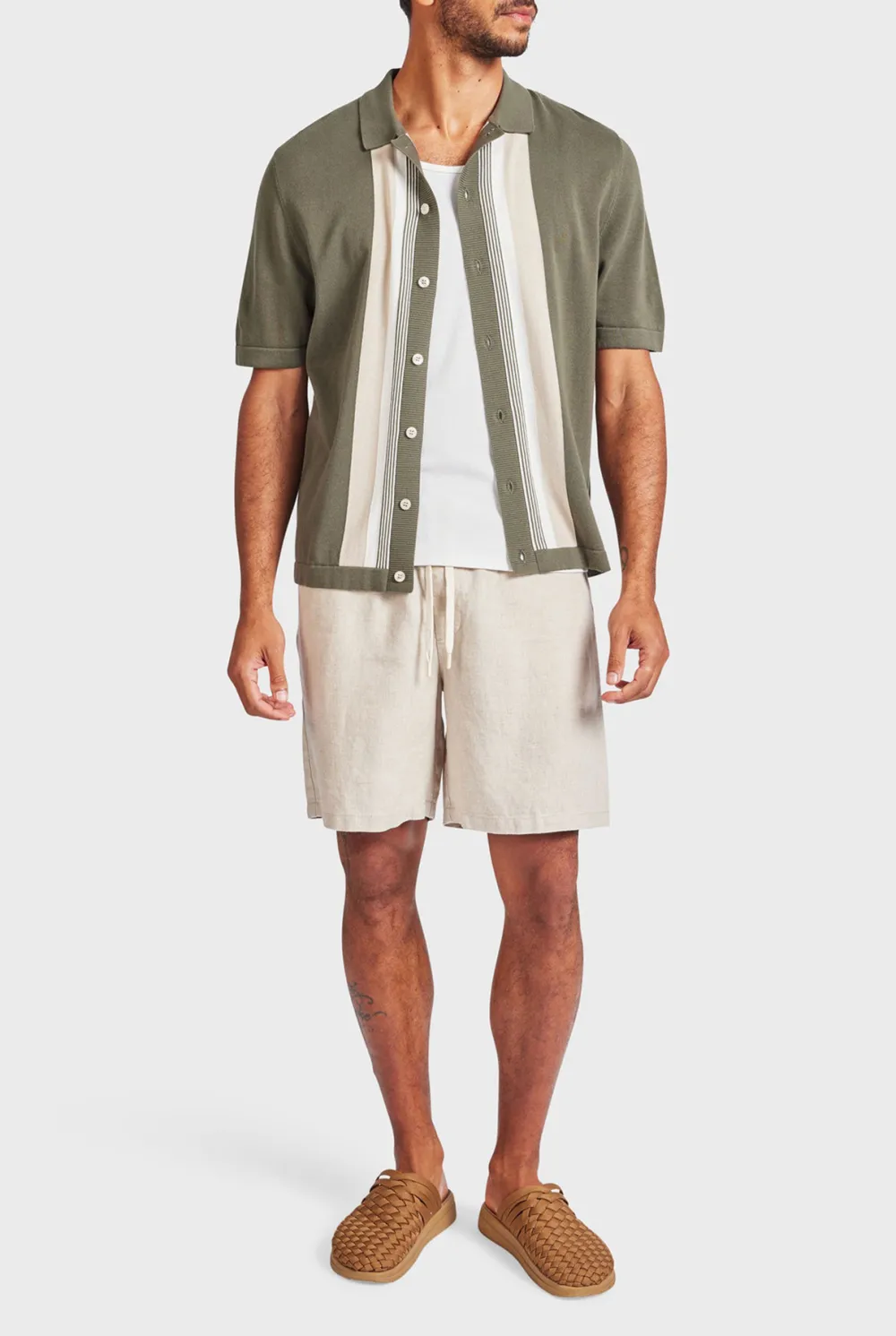 Elastic Waist Contrast Drawcord Short