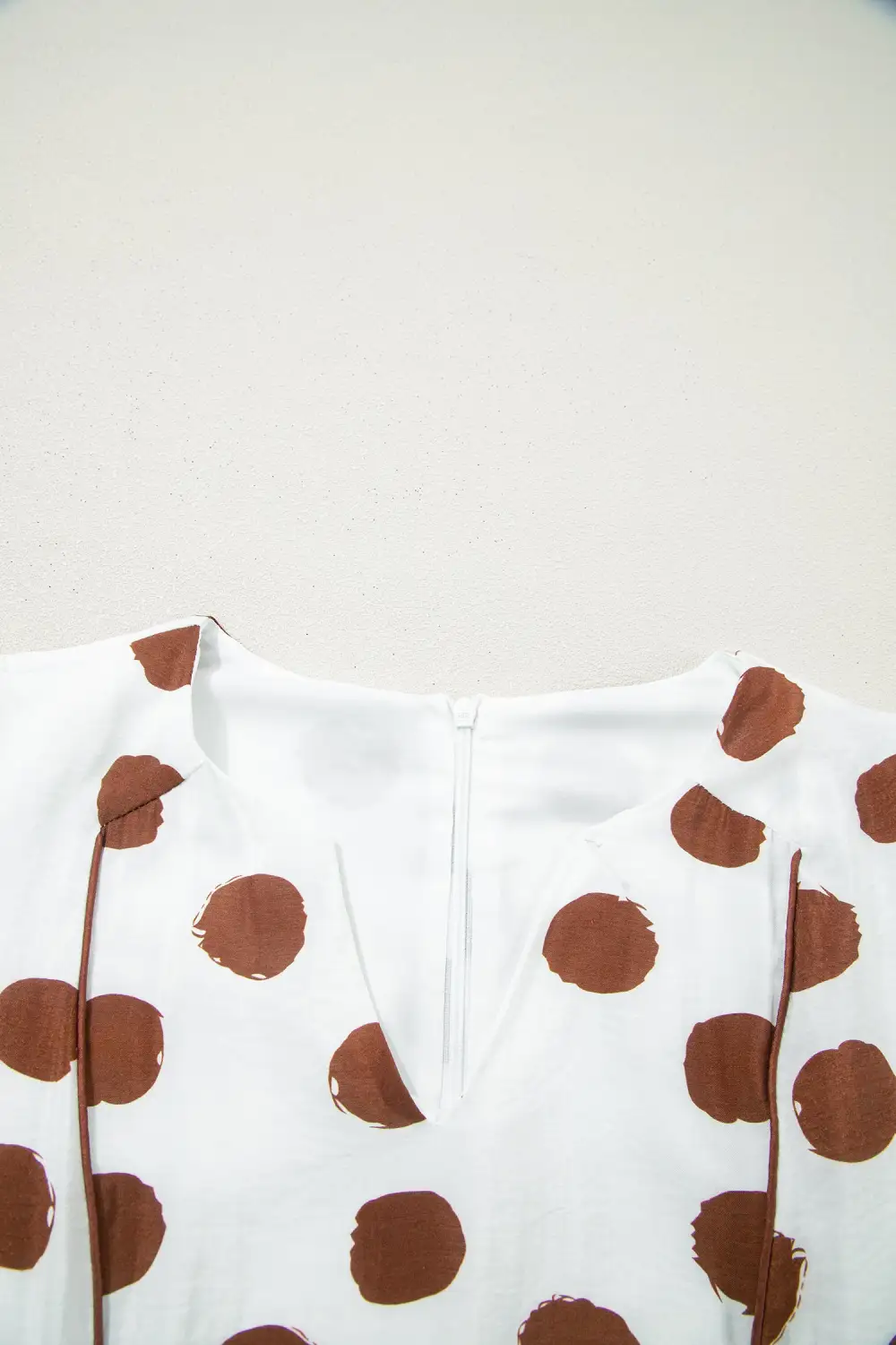 Polka Dot Printed V Neck Midi Dress