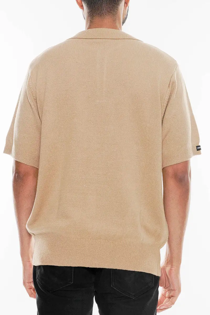 Knit Striped Polo Shirt