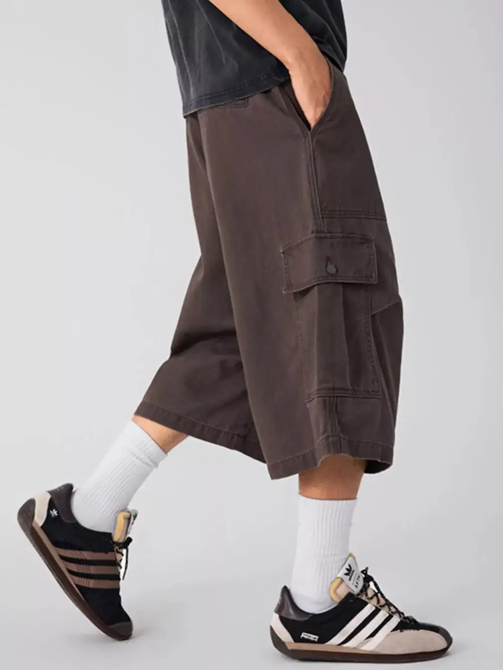 Men's Rugged Cargo Shorts with Flap Pocket Storage