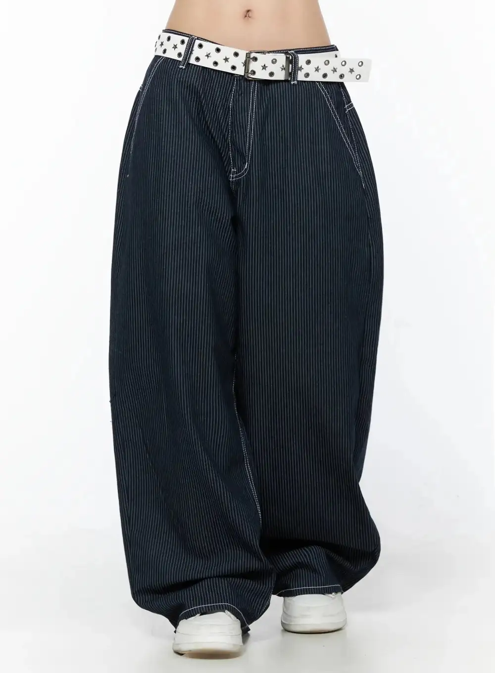Striped Wide Leg Jeans