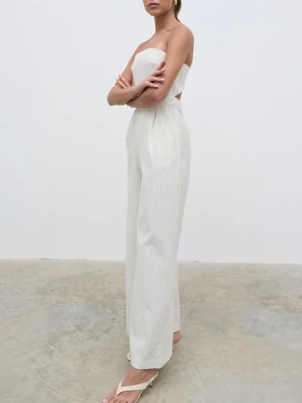 Striped Bandeau Jumpsuit