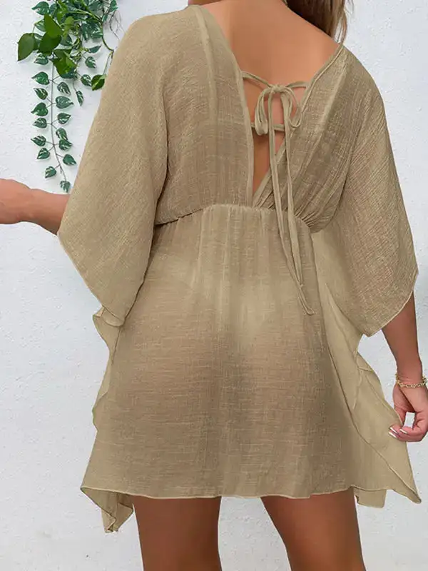 Drop Shoulder Loose Clean Swim Cover Up