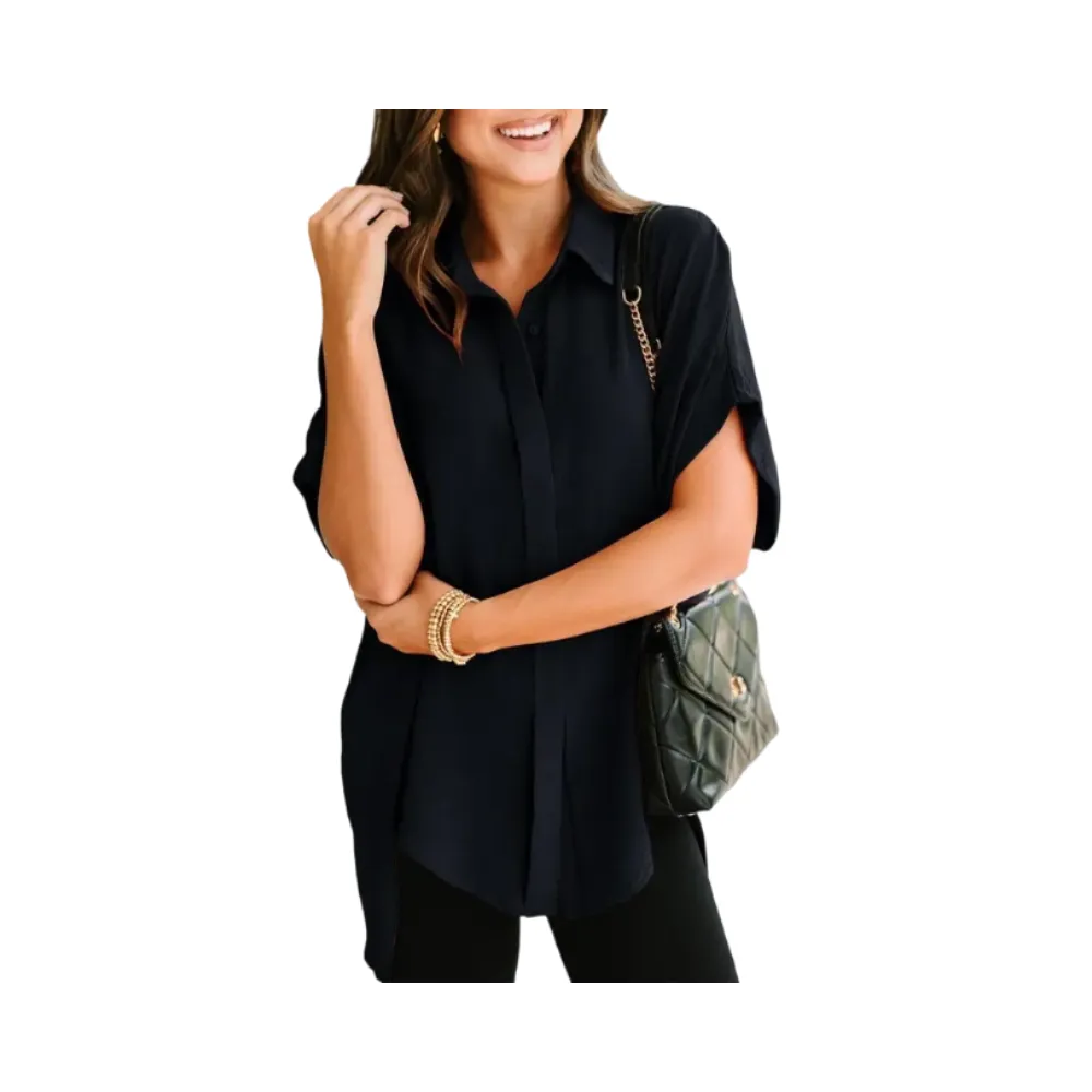 Women's Tops  V Neck Button Down Shirts