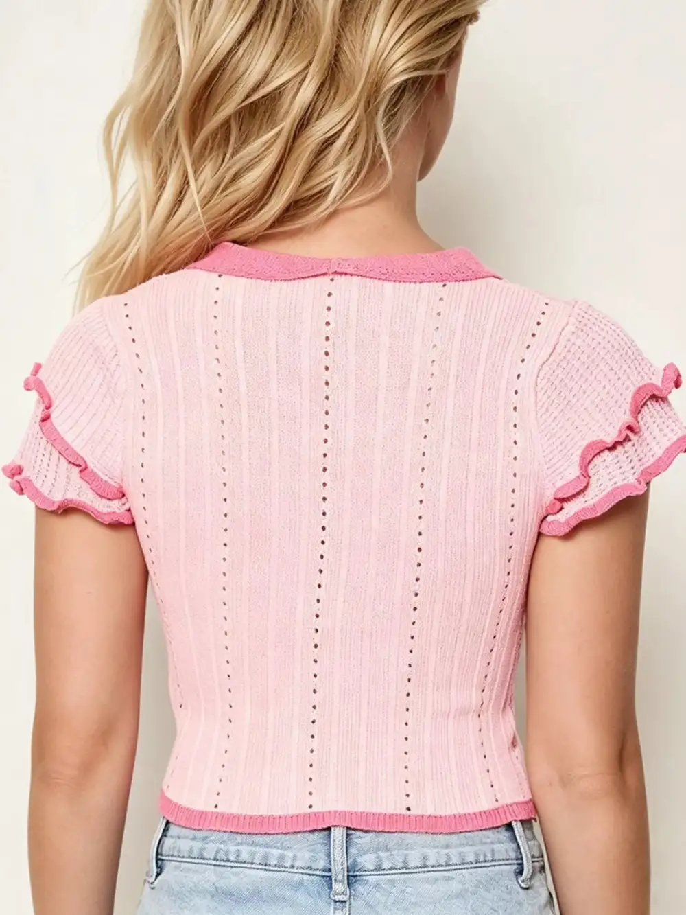 Peter Pan Collar Short Sleeve T Shirt