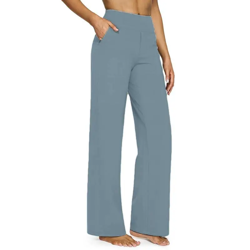 Loose High-Waist Business Casual Pants with Pockets- Perfect for yoga and casual outings