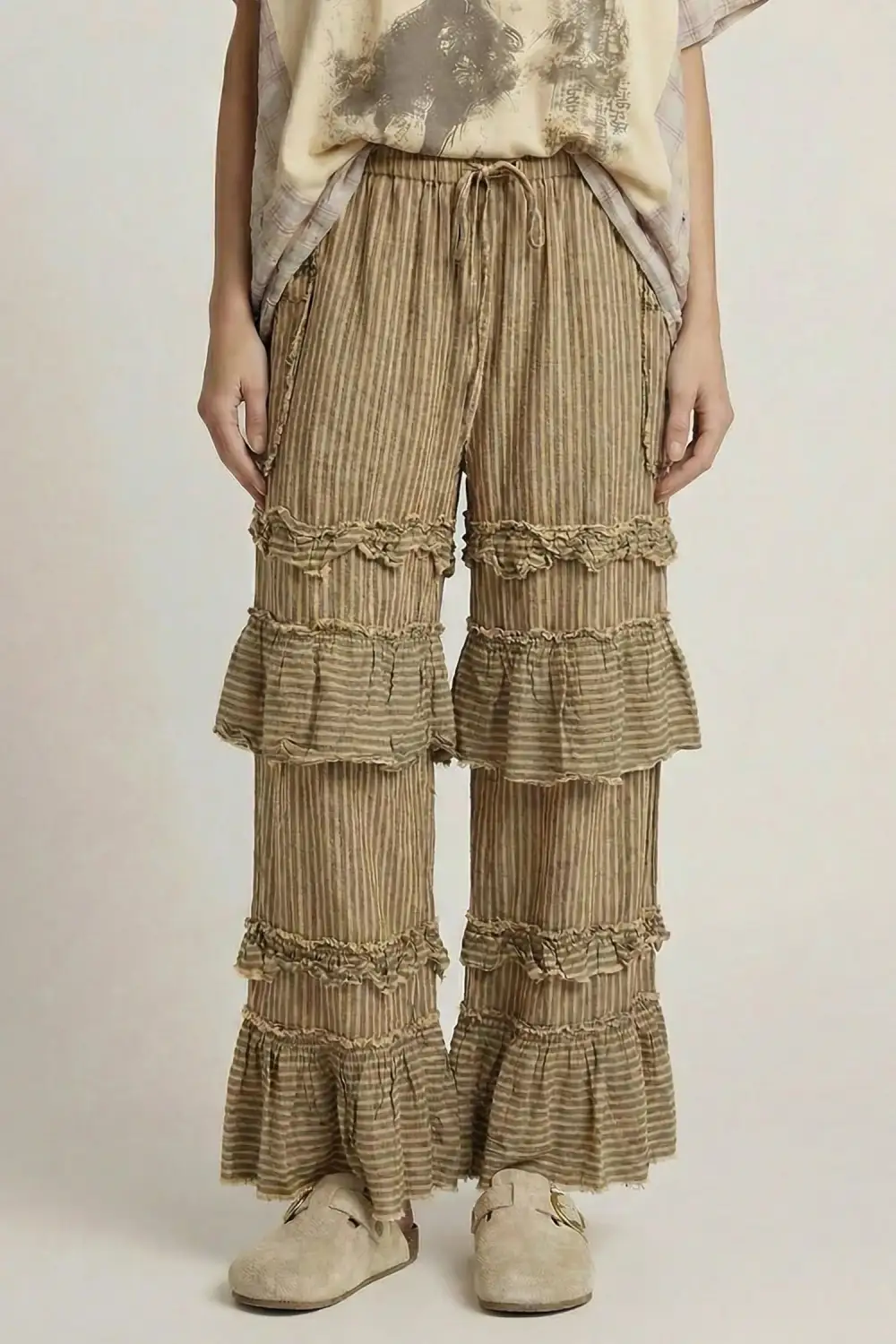 Women's Comfortable Wide Leg Pull On Pants