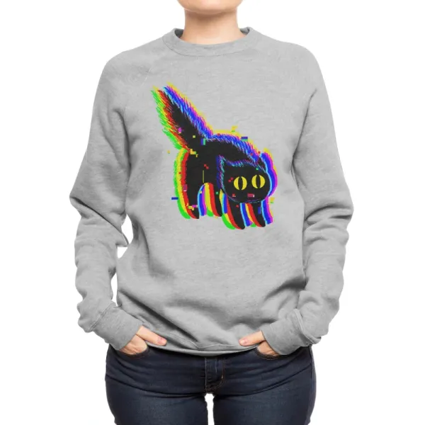 Digital Glitch Cat Sweatshirt