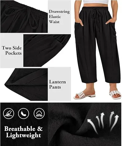 Women’s Linen Blend Wide Leg Pants