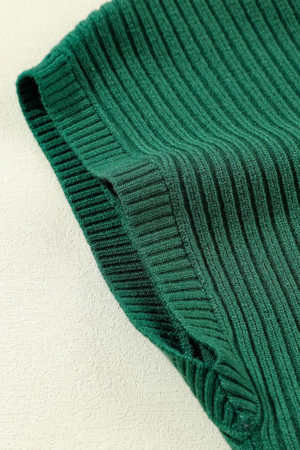 Patch Pocket Ribbed Knit Short Sleeve Textured Layer Sweater