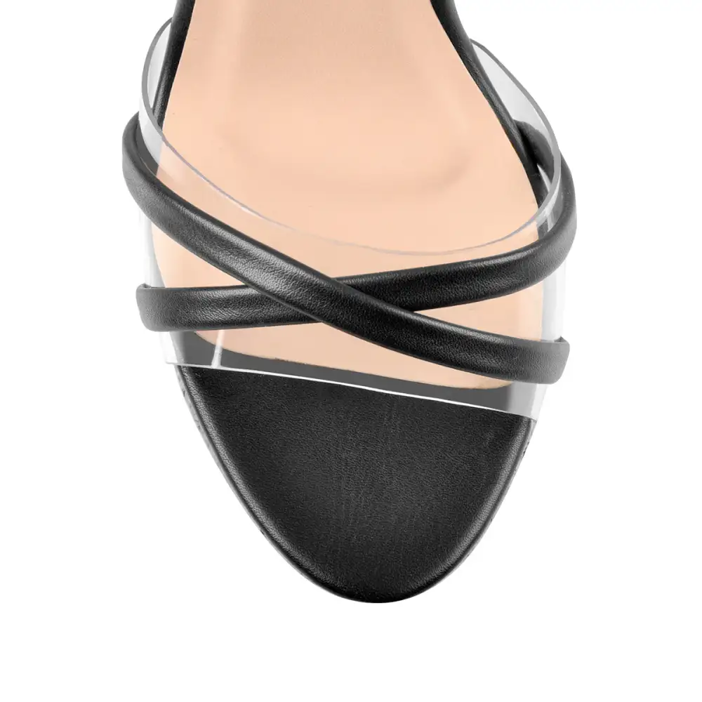 Lace Up Wood Platform Wedge Open Toe Sandals