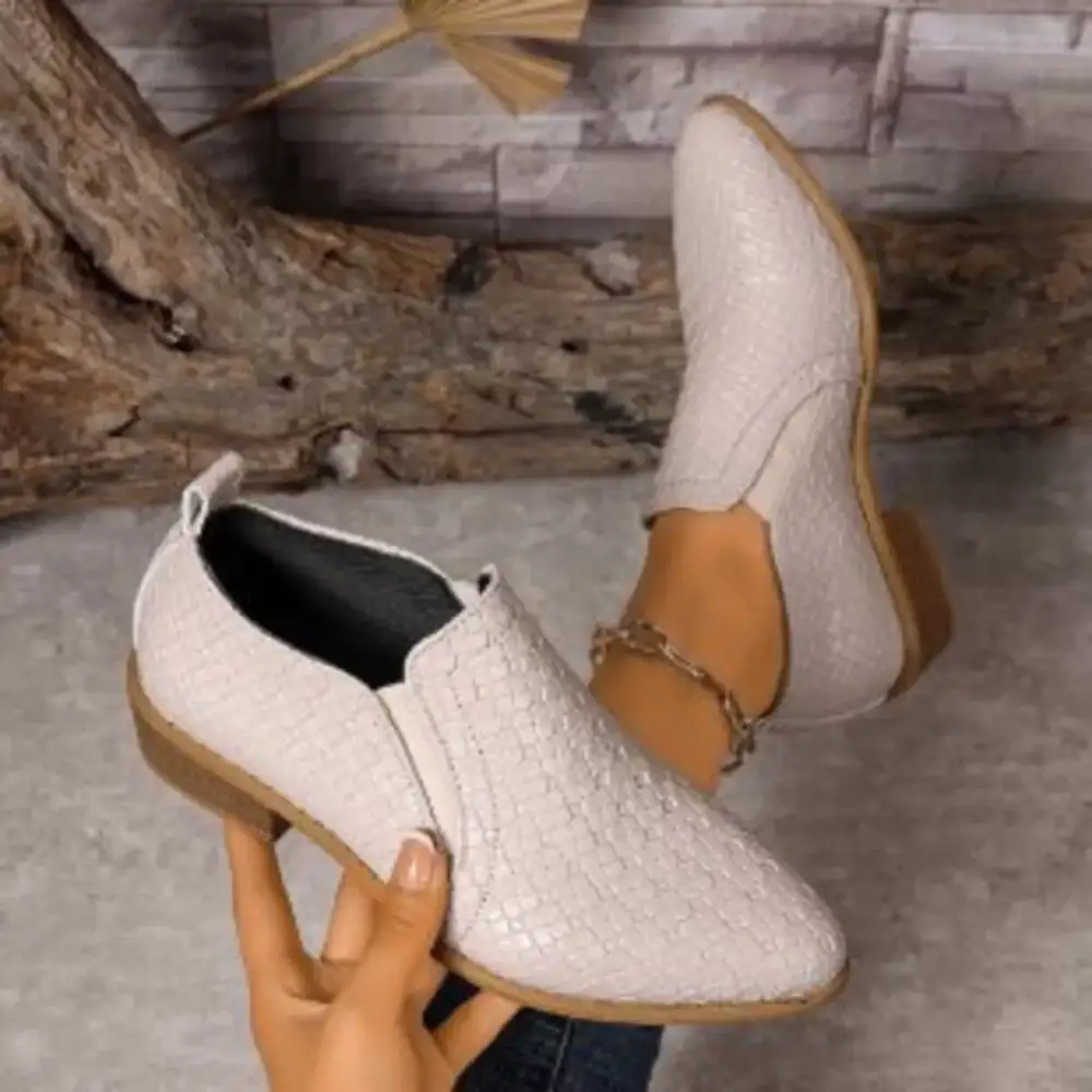 Textured Point Toe Block Heels Ankle Boots