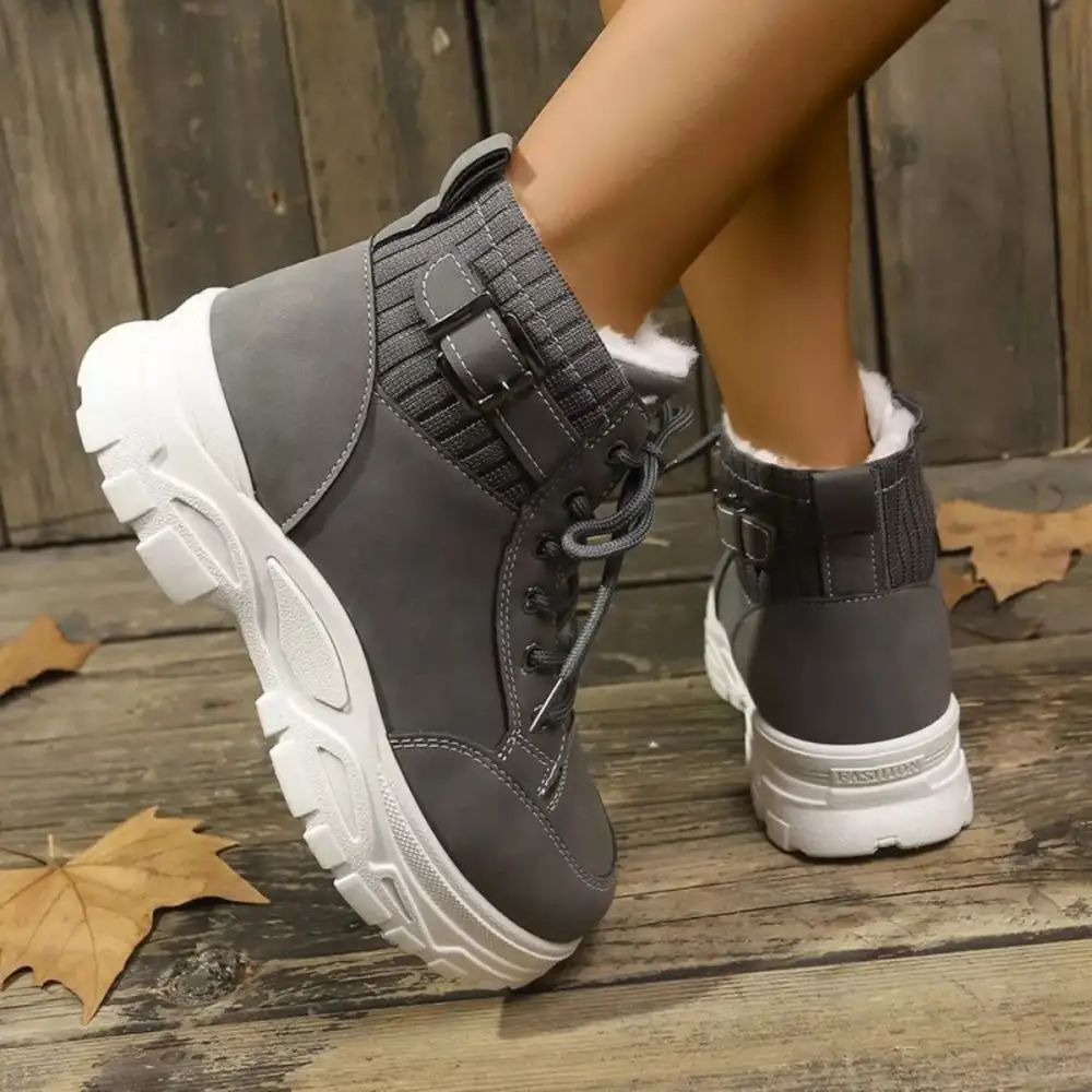 Plush Lining Lace Up Boots
