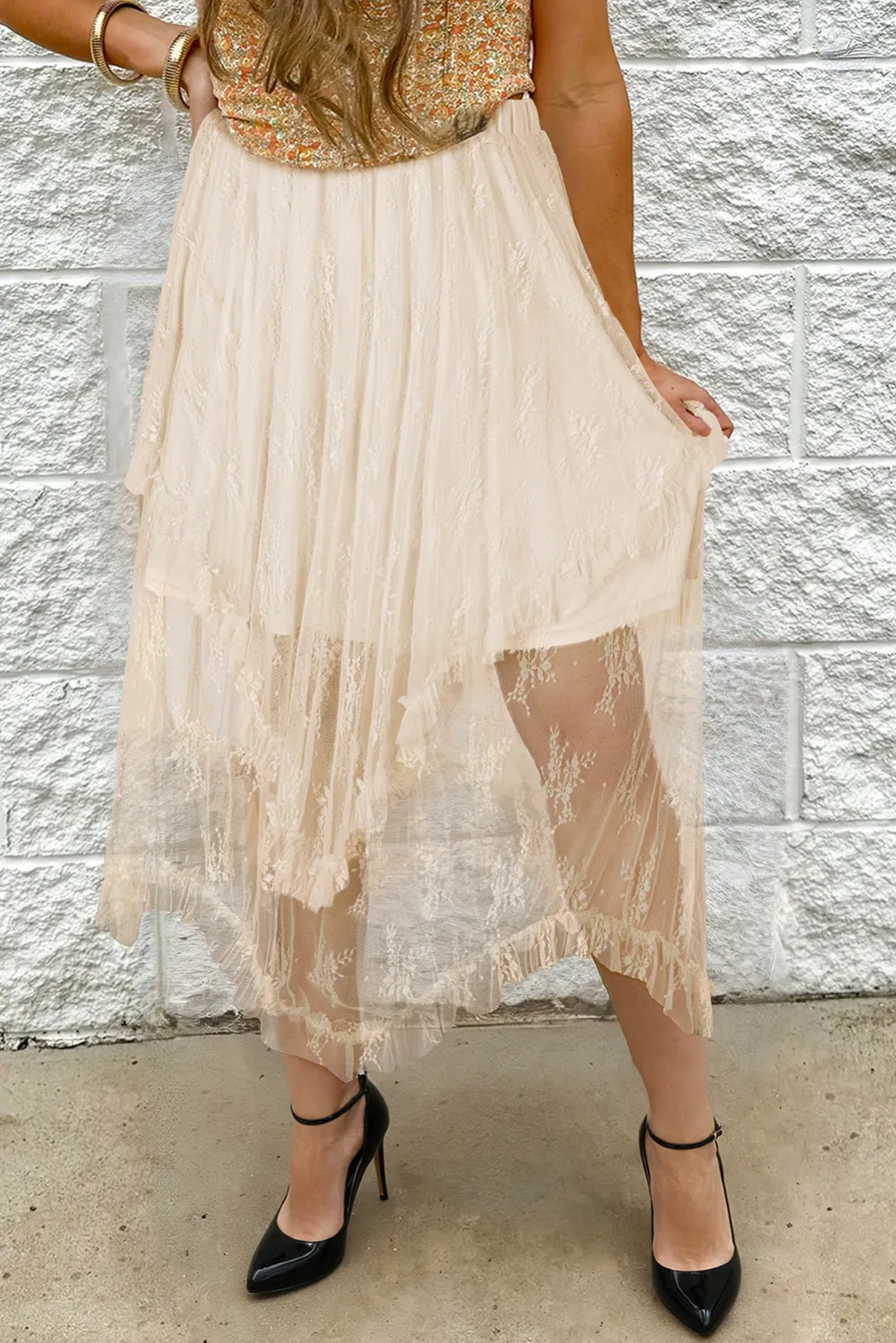 Polished Smooth Lace Skirt