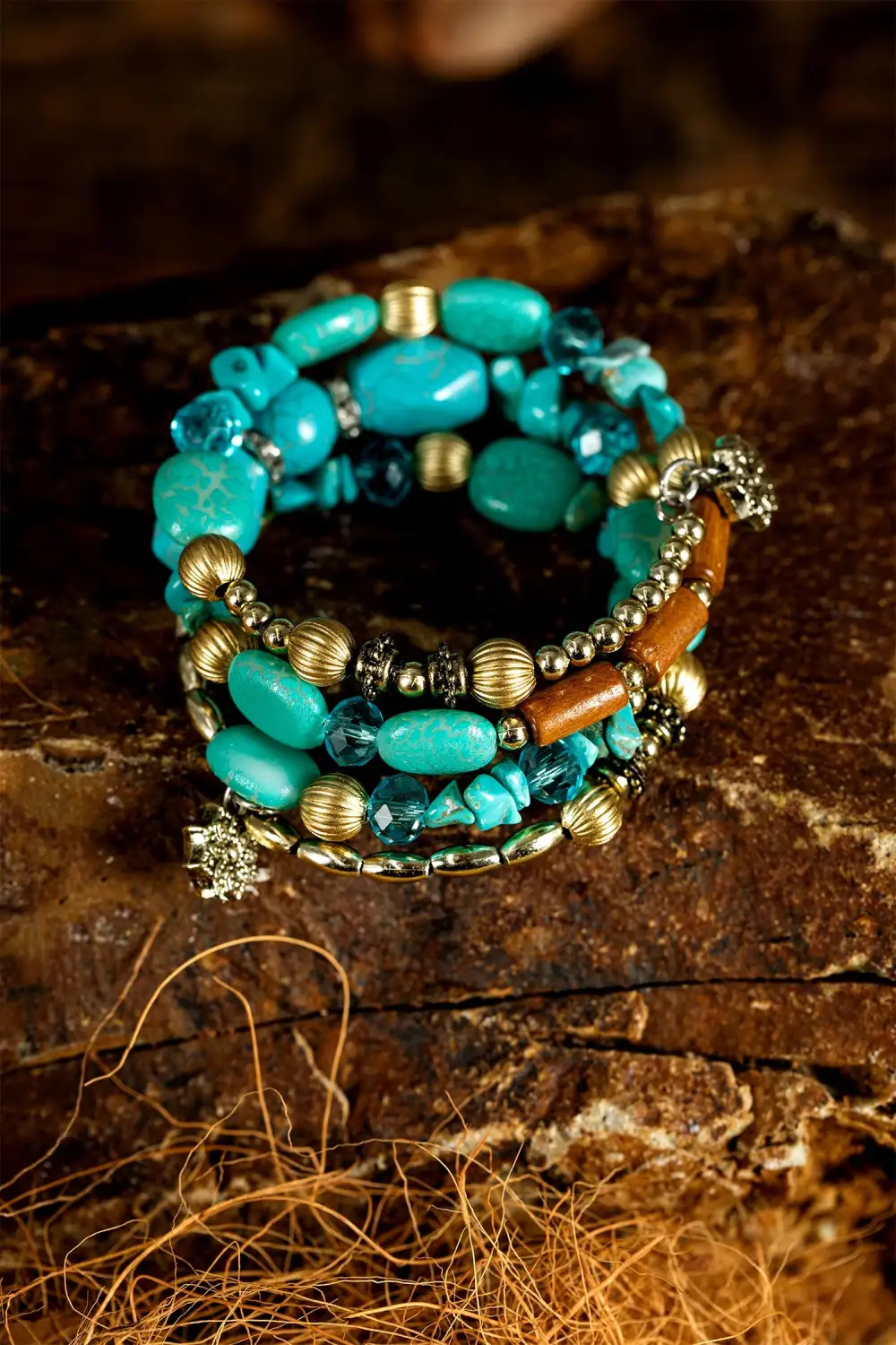 Winding Stone Bead Bracelet