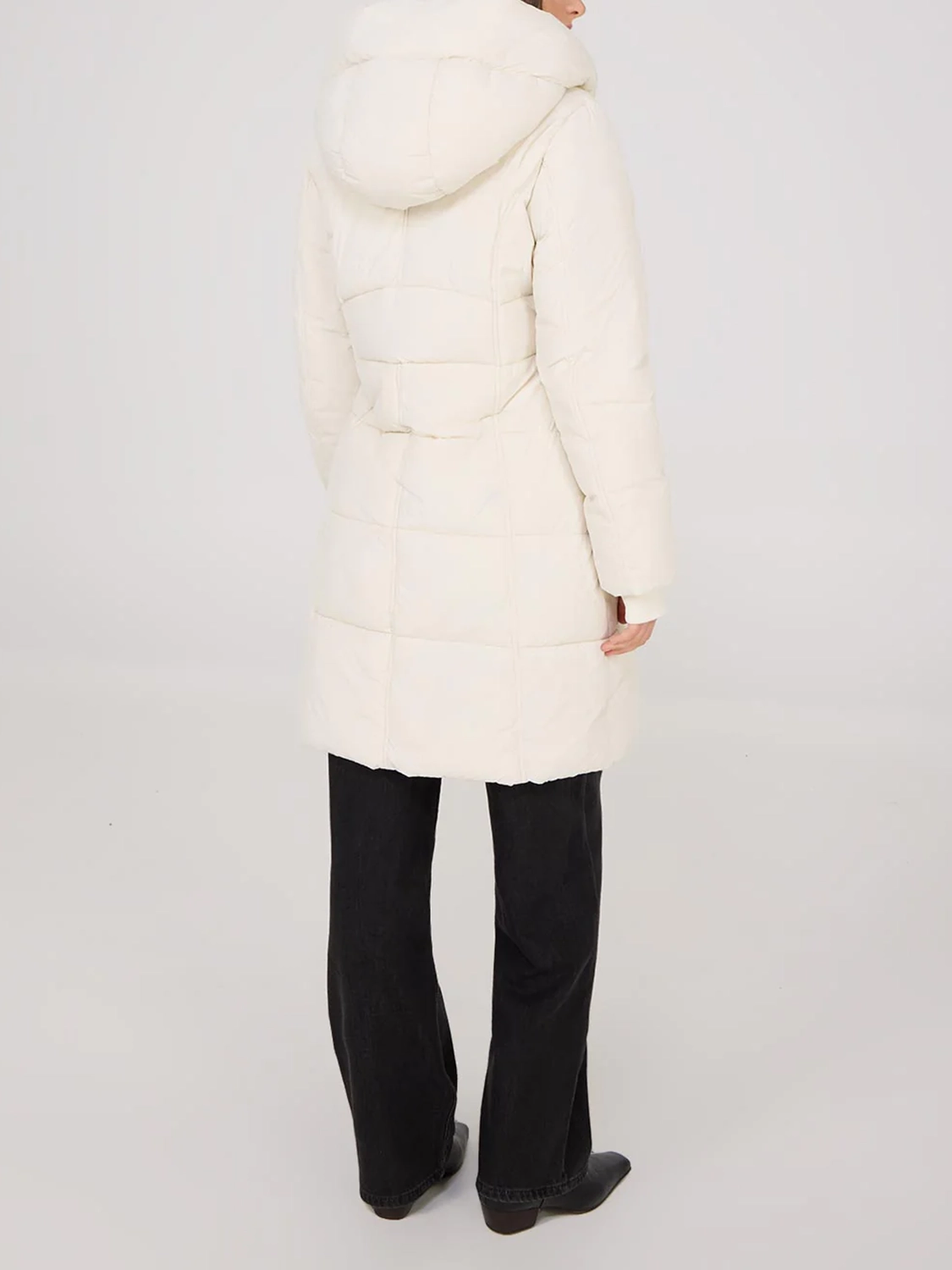 Classic Black Hooded Long Padded Jacket