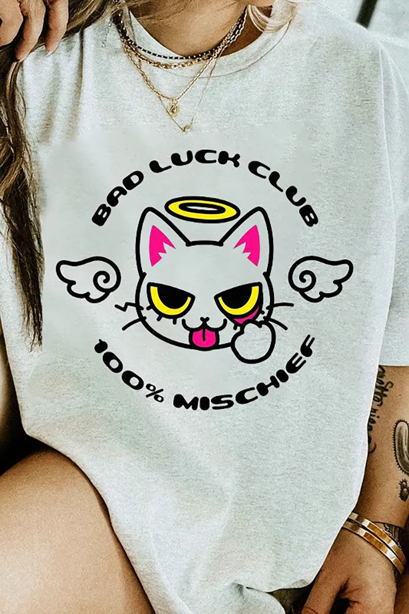 Bad Luck Club Cat Graphic Tee