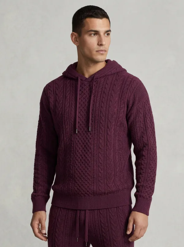 Refined Modern-Look Men's Knit Hoodie Jogger Set