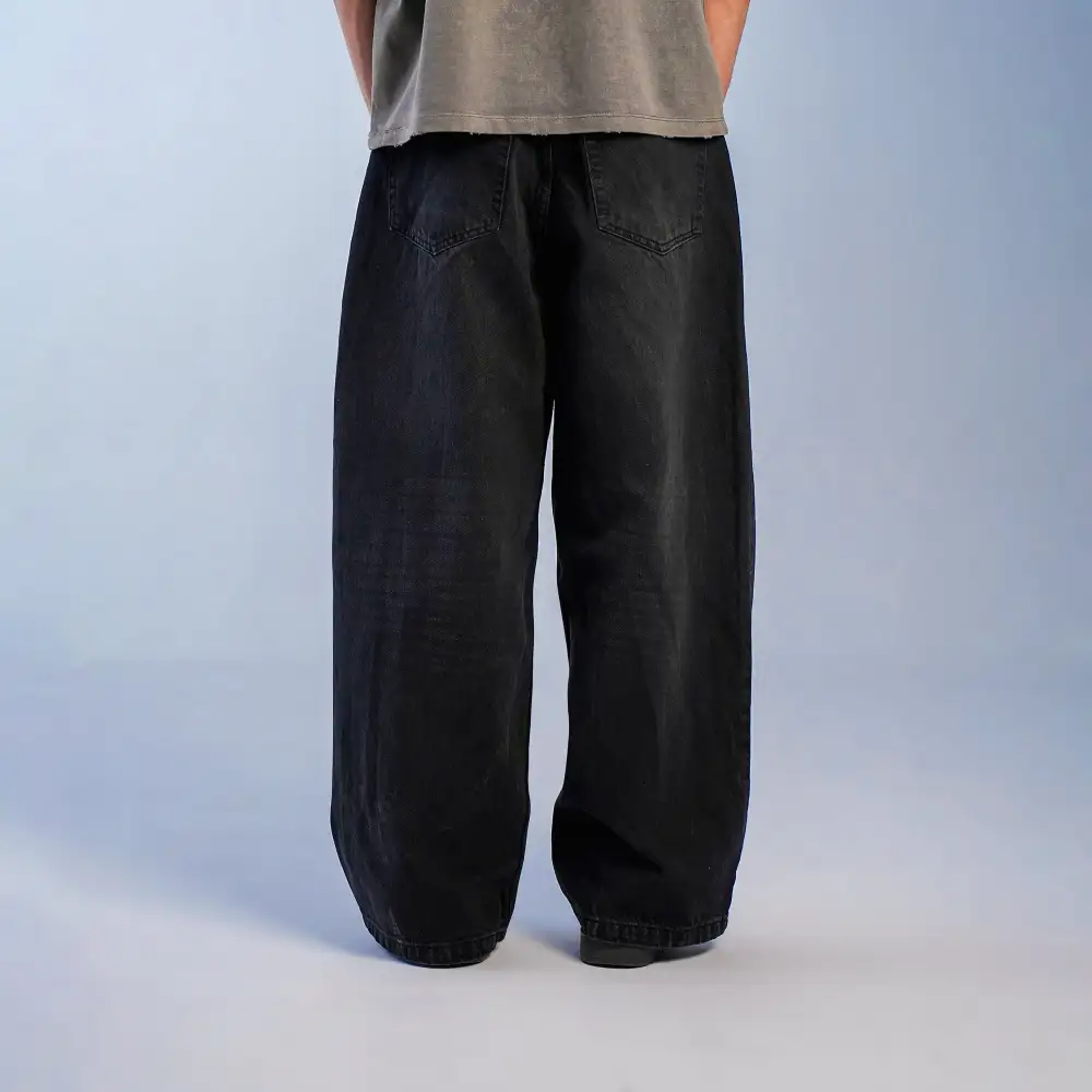 Men's Washed Whiskered Stretch Denim Jeans