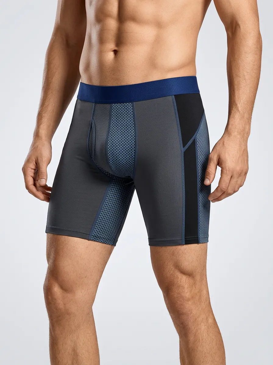 Men's Performance Geometric Pattern Printed Boxer Briefs