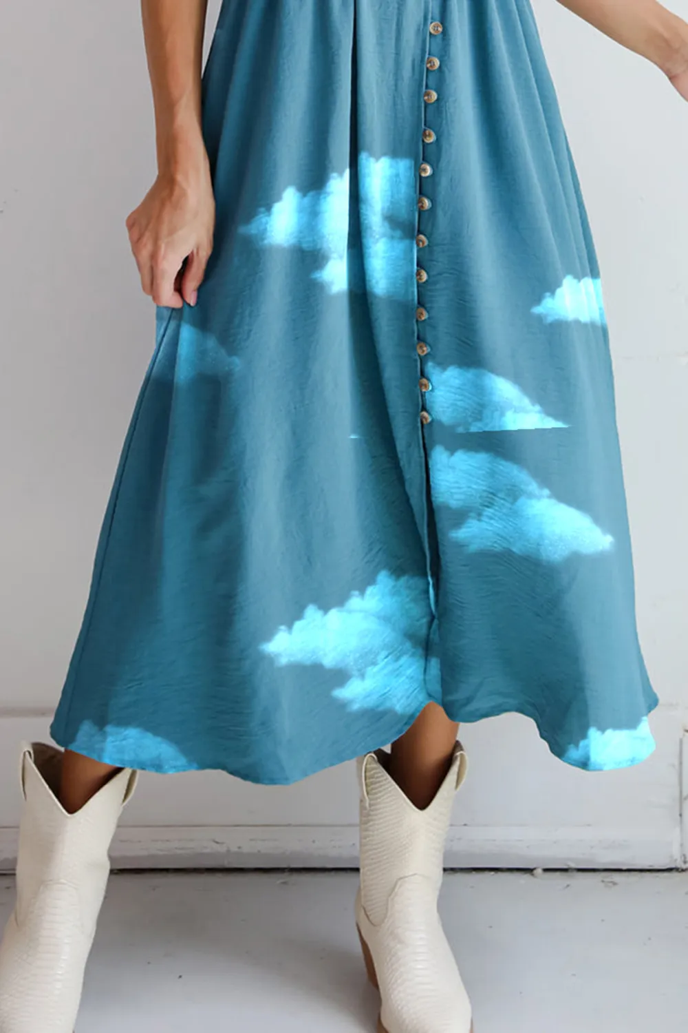 Exceptionally Graceful Teal Midi Dress