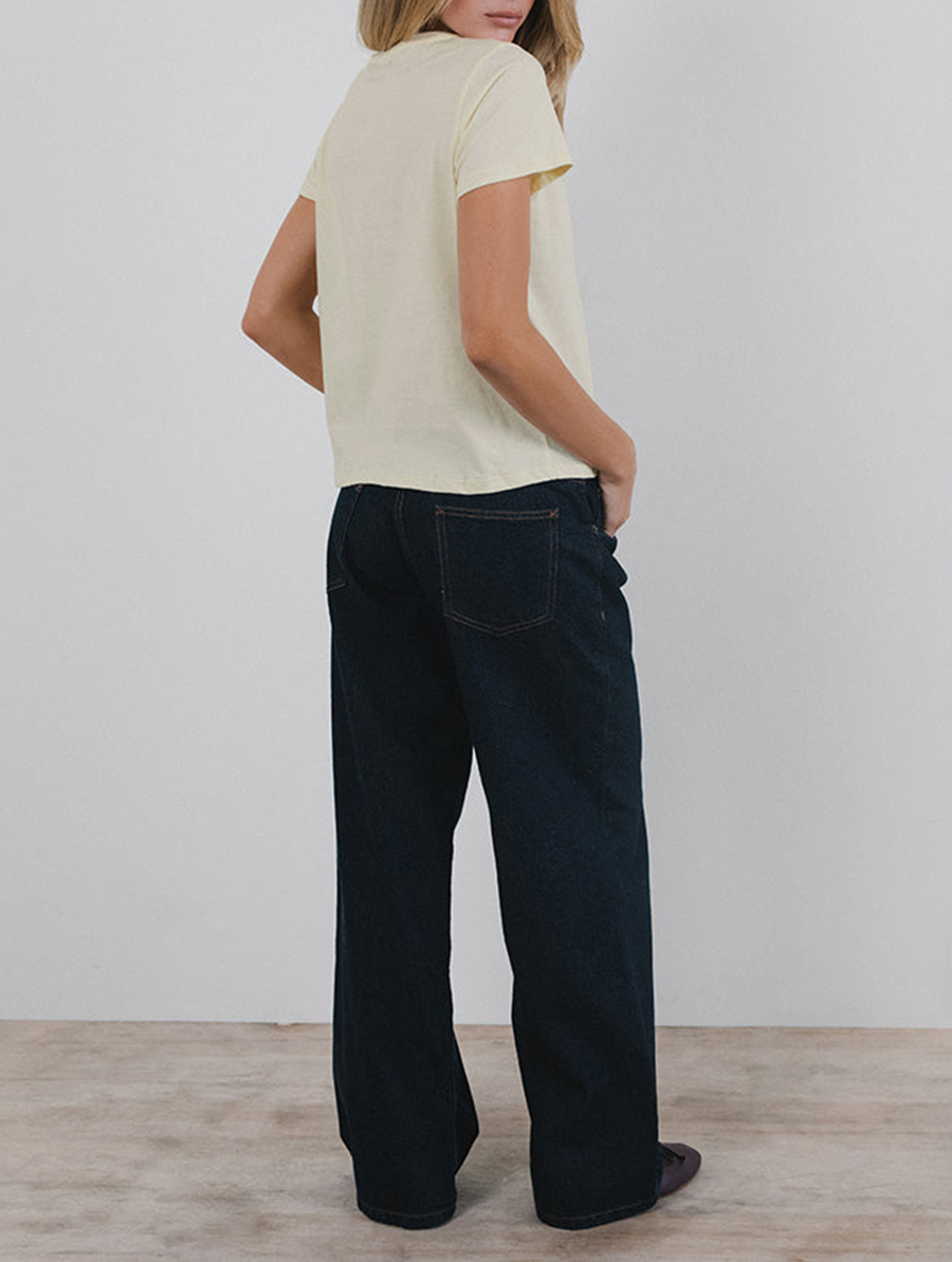 Buttermilk With Cherry Wine Print Tee