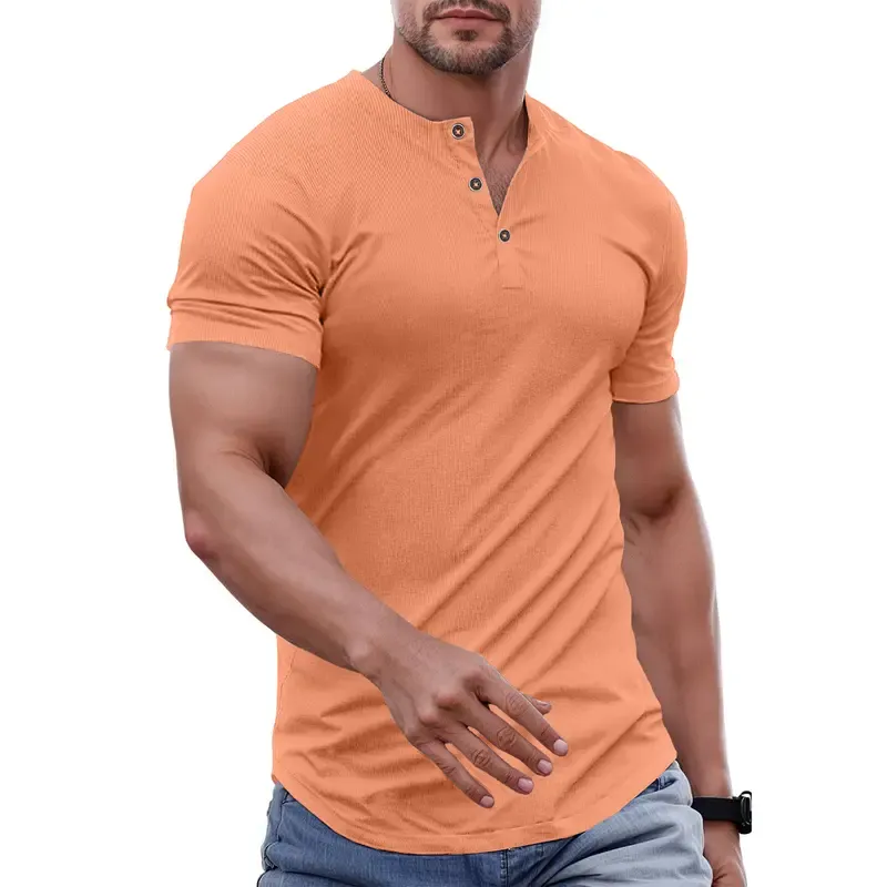 Men's Solid Color Slim Fit Longline T‑Shirt