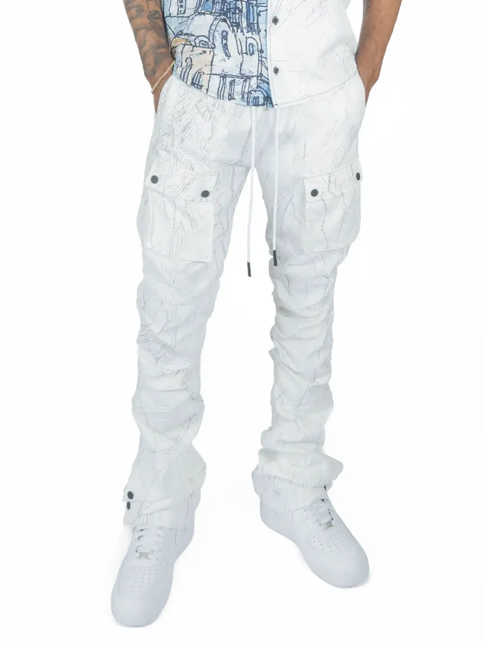 Nylon Stacked Pants