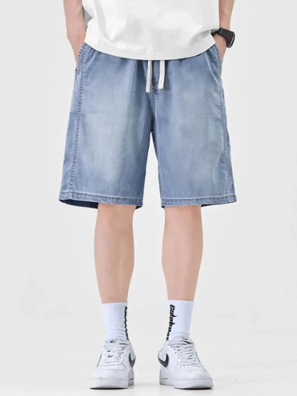 Men's Plus Size Casual Loose Fit Denim Shorts