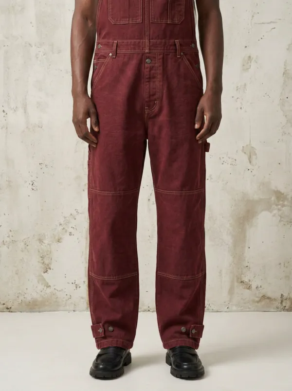 Men's Casual Workwear Charcoal Denim Bib Overalls