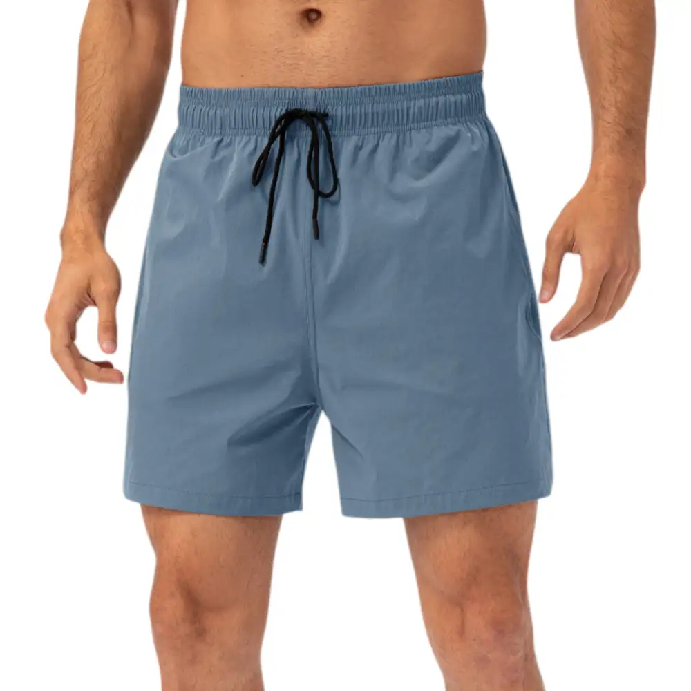Relaxed Drawstring Elastic-Waist Side-Pocket Lightweight Men's Athletic Shorts