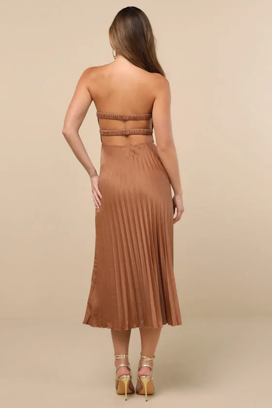 Irelyn White Satin Bustier Midi Dress